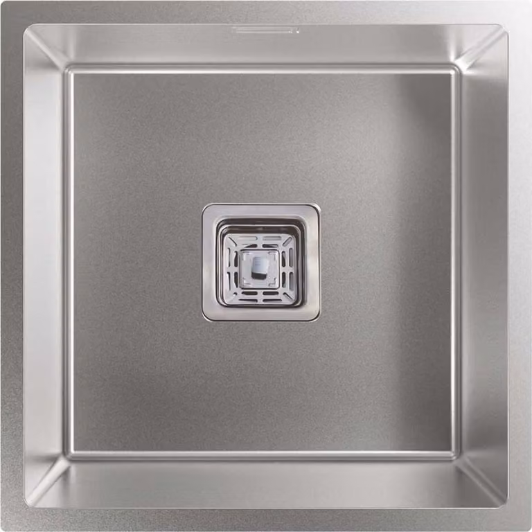 CATA CB 40-40 P R10, lavello da incasso, quadrato, acciaio inox, acciaio inox, 1 vasca, quadrato