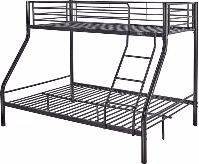 Letto a castello Leo in metallo nero lucido 90x190 cm – 1