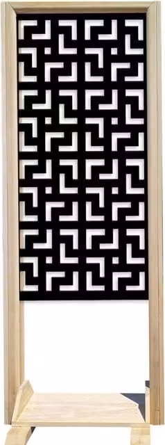 Separè Paravento Modulabile LABYRINTH L Signorbit in Legno e PVC Nero L: 70 cm, P: 50 cm, H: 190 cm