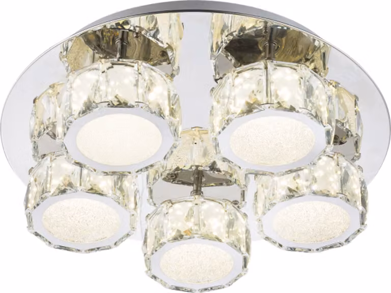 Globo Lighting plafoniera in metallo cromato, LED