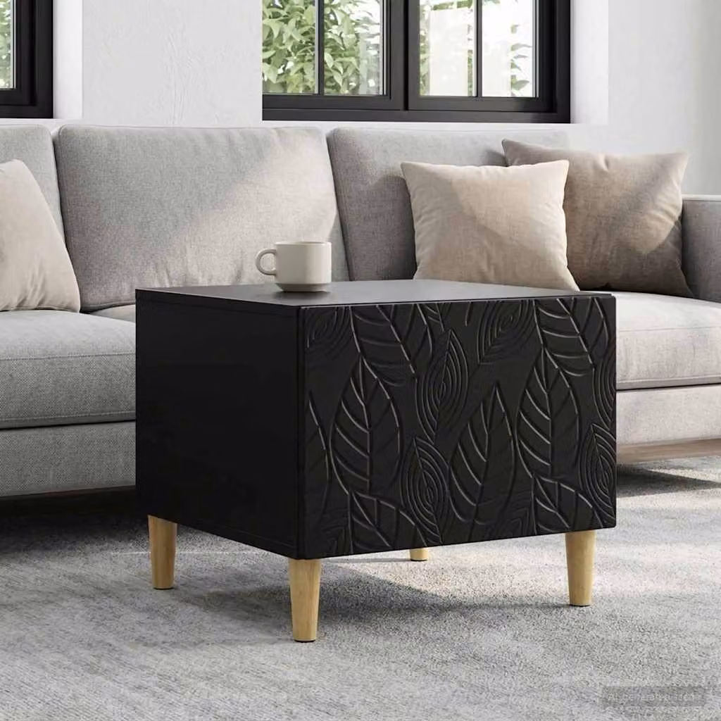 vidaXL Tavolino da salotto moderno nero in legno ingegnerizzato L: 50 cm, P: 49 cm, H: 40 cm
