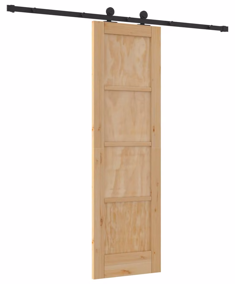 Porta scorrevole Naturale e Nero 61 x 198,5 cm