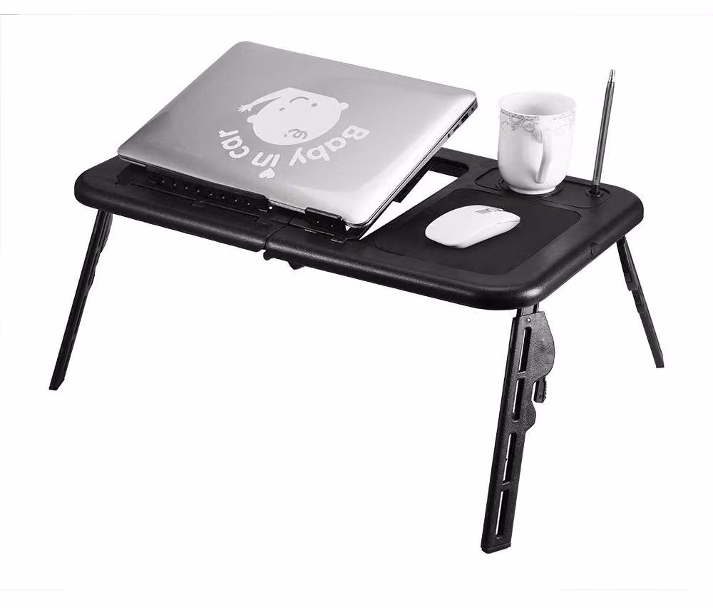 Tavolo portatile per laptop - Angolazione regolabile da 0 a 70 gradi - Scrivania pieghevole per notebook - Capacità massima di 25 kg - Dimensioni del piano 31 x 23,5 cm - Tavolo pieghevole