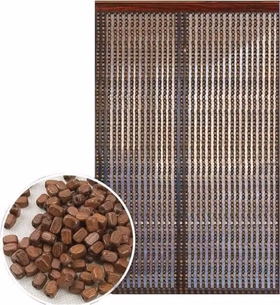 Gordino Decorativo in Legno di Bambù Marrone con 90 Cavi, L: 90 cm, H: 160 cm
