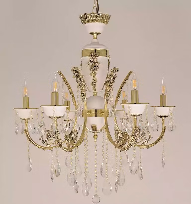 Luxus Kronleuchter Deckenlampe Luster Deckenleuchte Gold Kristall 60x100cm