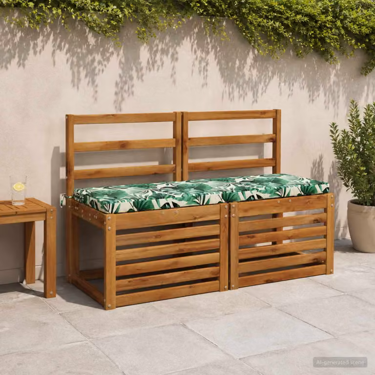 Cuscino per panchina vidaXL SOEST verde con motivo a foglie, in poliestere e schiuma, con rivestimento rimovibile e resistente ai raggi UV