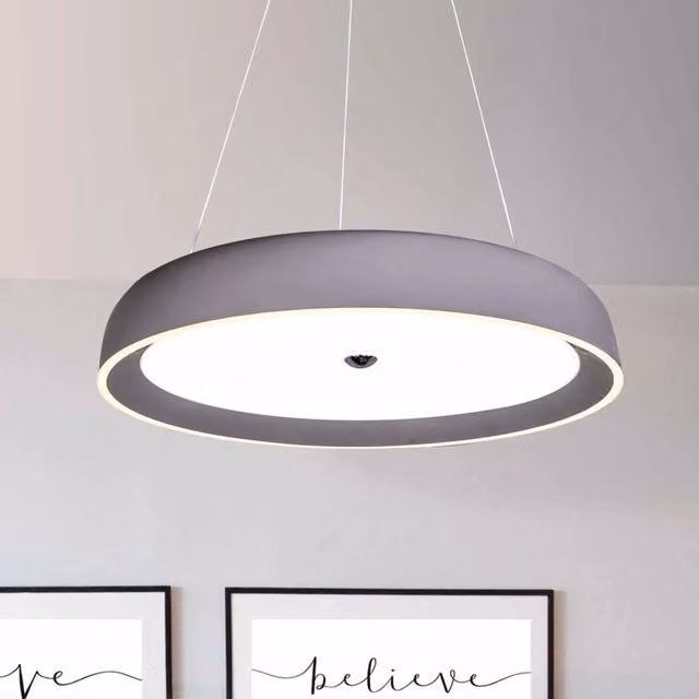 Plafoniera LED LÚZETE da 57W con telecomando regolabile, colore grigio, diametro 50 cm