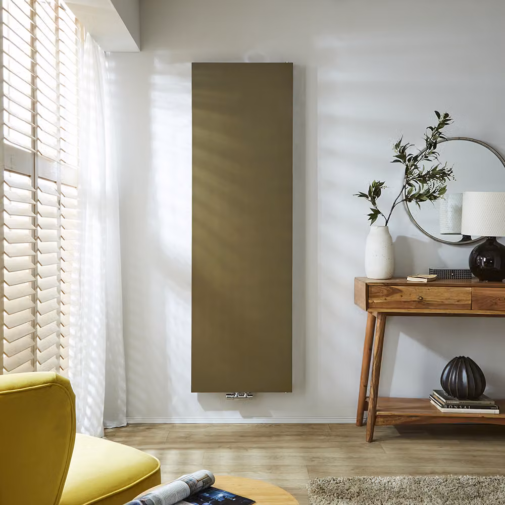 Radiatore Verticale Design Piatto Oro Antico 1800x500mm - Rubi