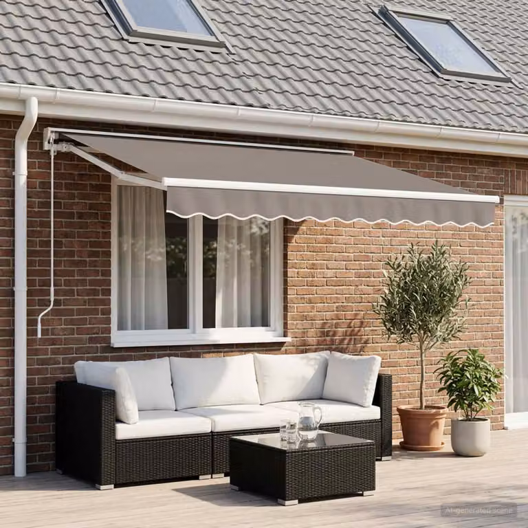 Telo di ricambio per tenda da sole vidaXL in poliestere, Grigio Chiaro, 3 x 2,5 m