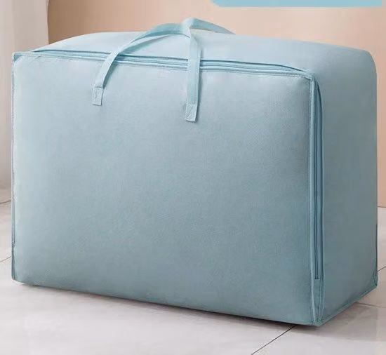 Grande borsa da trasporto con manici rinforzati e chiusura resistente, ideale per cuscini, coperte, vestiti ecc., blu, dimensioni: 70 cm x 50 cm x 26 cm, capienza: 100 litri.