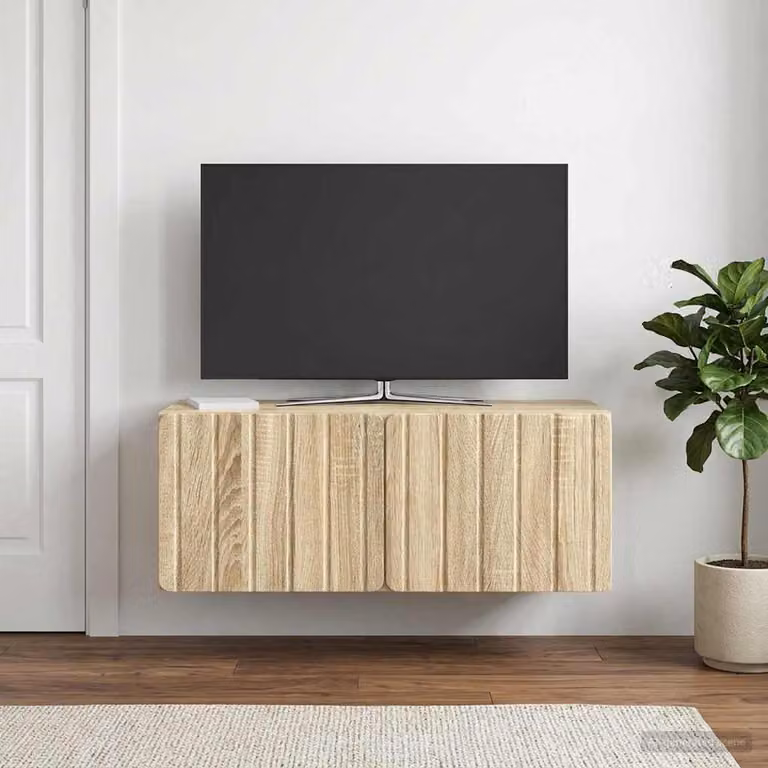vidaXL Mobile Porta TV da Muro Moderno in MDF Rovere Sonoma, L: 78,5 cm, P: 31 cm, H: 30 cm