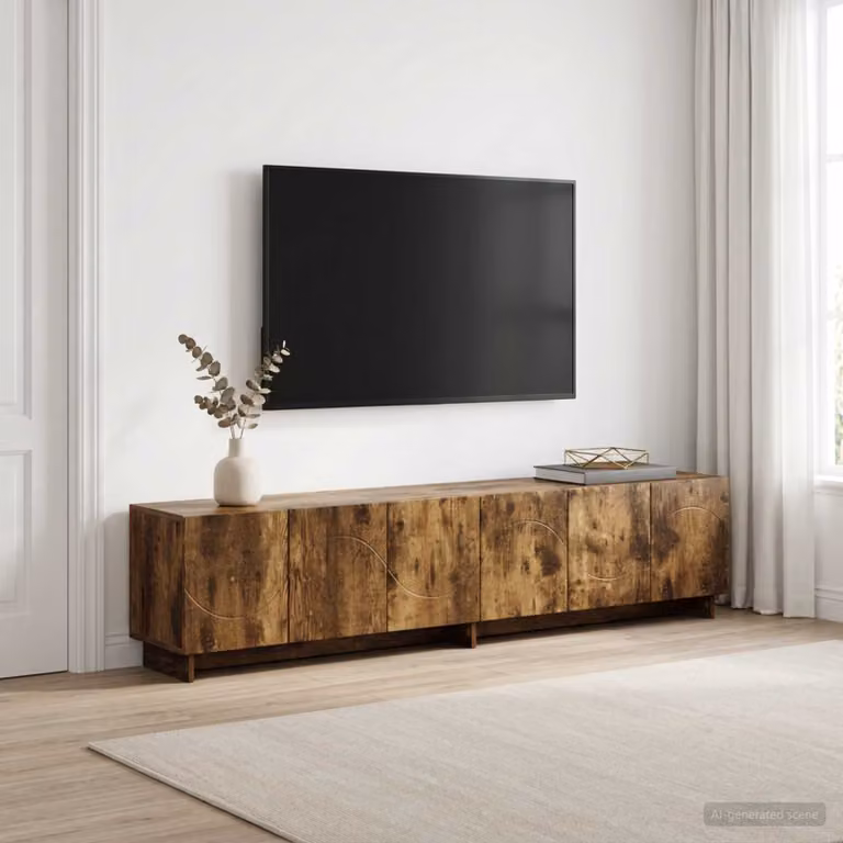 vidaXL Supporto TV moderno in legno ingegnerizzato color rovere fumo, L 180 x P 34,5 x H 40 cm