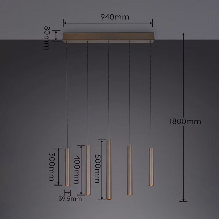Trio Lighting Lampada a sospensione Arimato, Alluminio / Grigio / Zincato, Soggiorno / Sala da pranzo, Metallo, Moderno, Lampada a sospensione