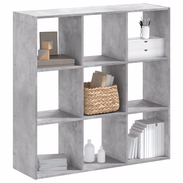 Libreria moderna vidaXL in legno e MDF Grigio, da appendere al muro, L 102 cm x P 32 cm x H 102 cm