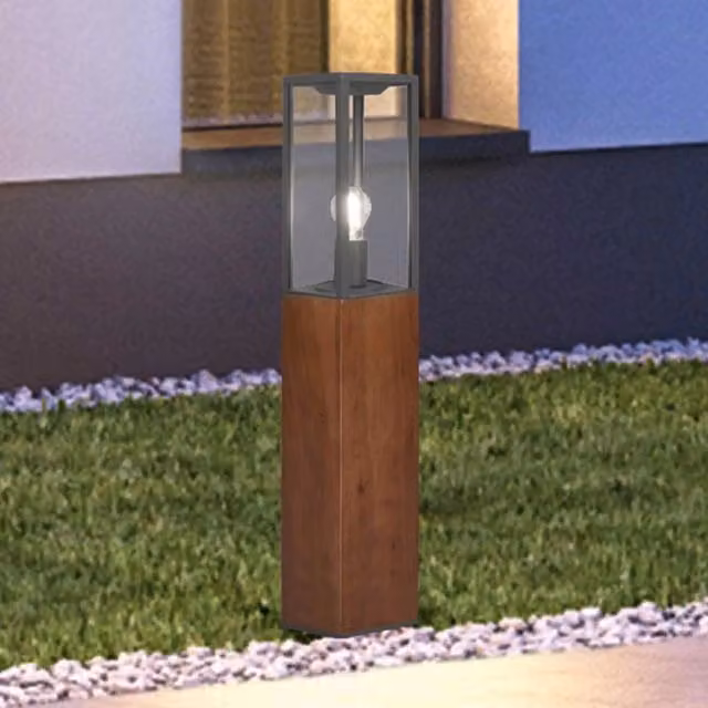 Lanterne da esterno Osier con base in legno e vetro, IP44, attacco E27, Altezza: 80 cm – 1