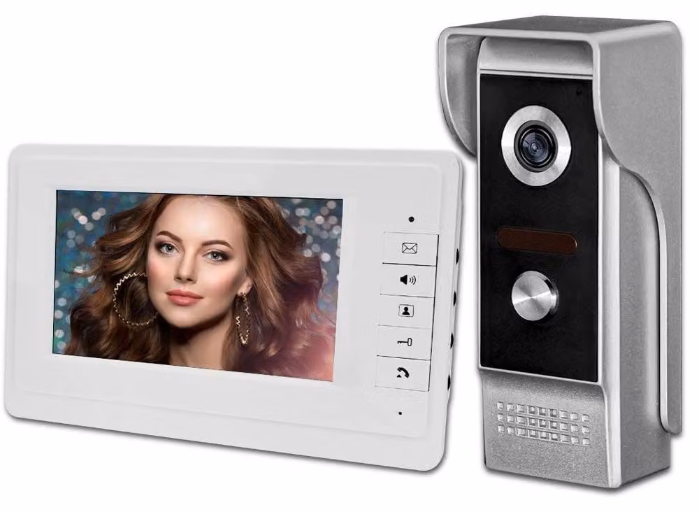 Videocitofono - Schermo da 7 pollici - Sistema cablato - Visione notturna - Pannello impermeabile - Sistema di sicurezza interno