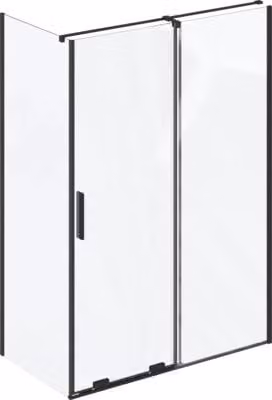 Parete laterale per porta doccia RAVAK Roll 100 cm, colore telaio nero, decorazione vetro trasparente X90VA0300Z1