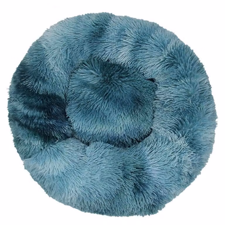 Cuccia per cani, cuccia per gatti, morbida, rotonda, in peluche, diametro 100 cm, colore blu scuro