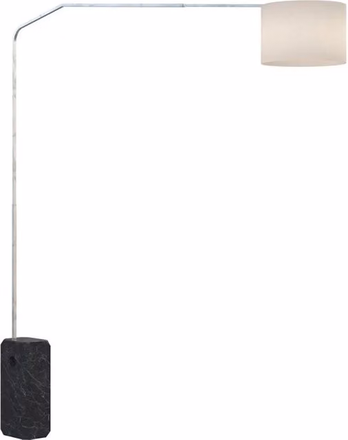 Piantana Contemporanea Slope Marmo Nero Tessuto Bianco 1 Luce E27