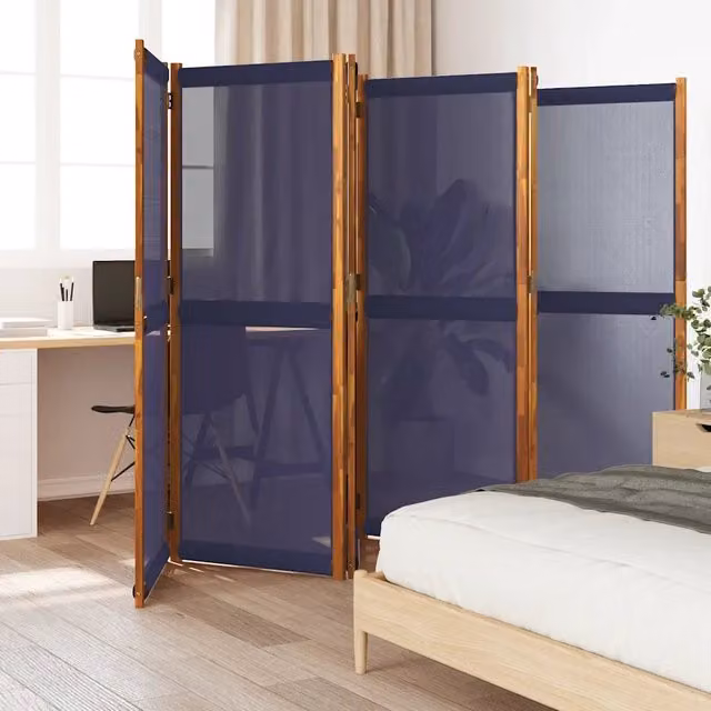 Divisorio Ambienti | Divider per stanze | Paravento a 6 Pannelli Blu Scuro 420x180 cm