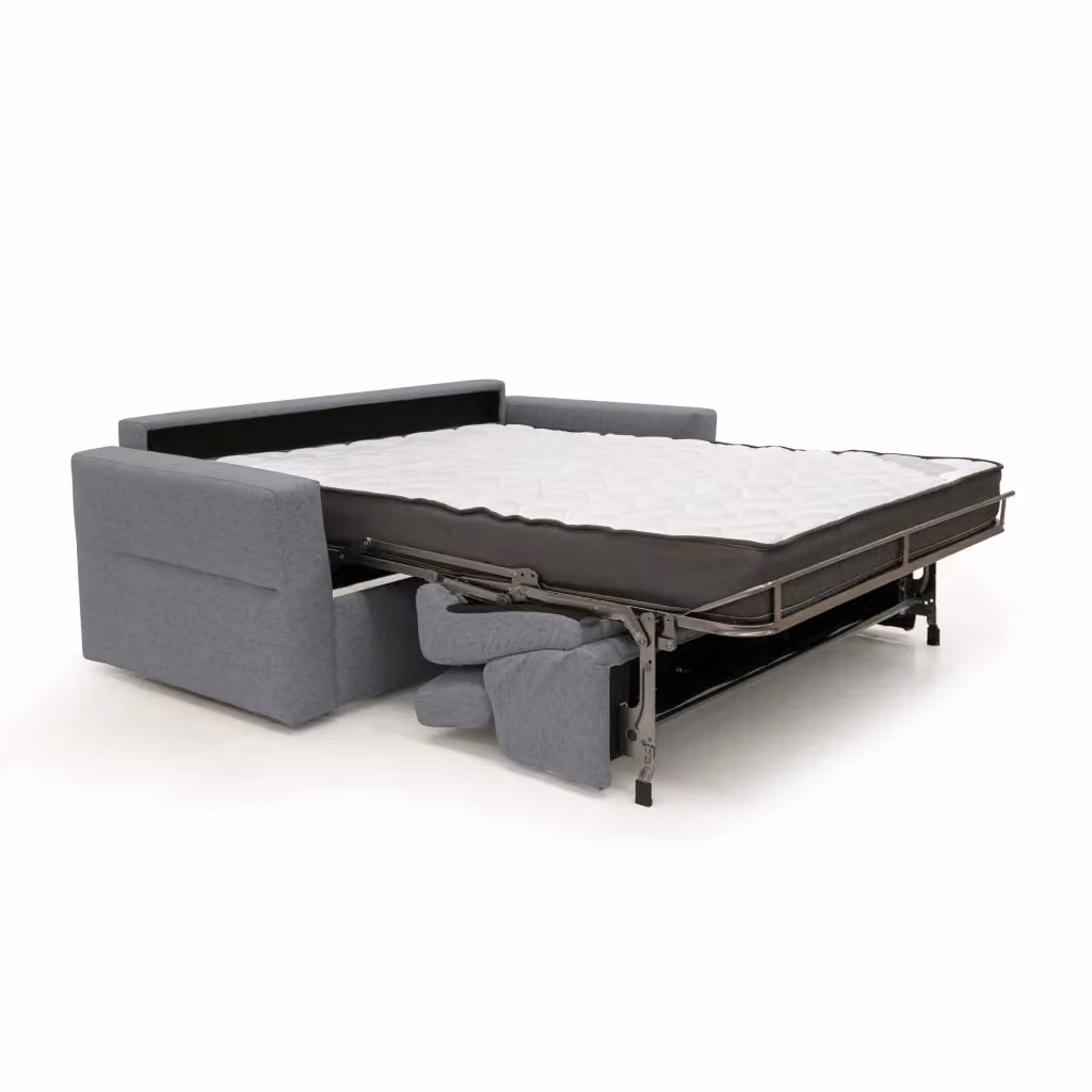 Divano letto Avalon Divani.Store in tessuto giallo con materasso in schiuma, L/P/H: 200 x 140 x 18 cm – 2