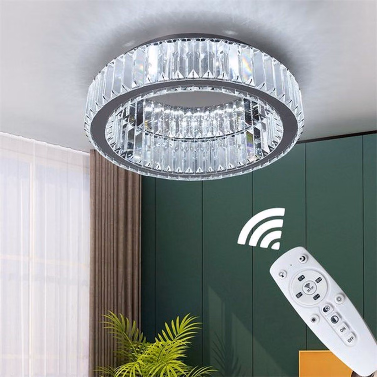 Lampada a soffitto in cristallo - Lampada LED in cristallo - Lampada per soggiorno - Lampada moderna - Lampada a soffitto LED - Plafoniera