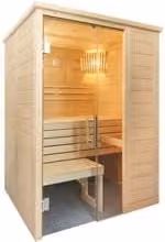 Sauna finlandese in legno di abete massello Regina 15 di Piscine Italia, colore marrone