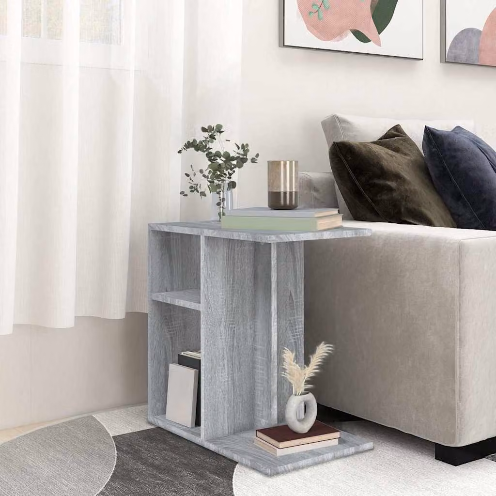 vidaXL Tavolino Moderno Grigio in Legno e MDF L 50 cm x P 30 cm x H 50 cm