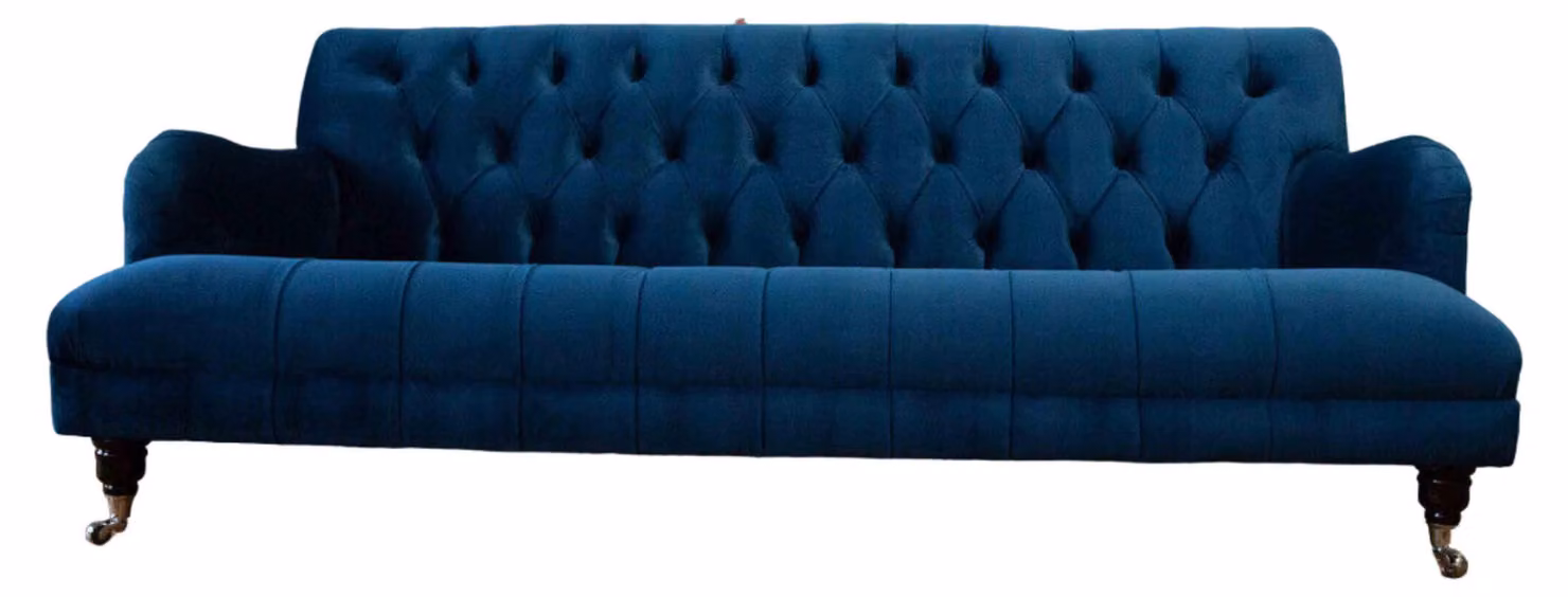 Chesterfield Design Luxus Polster Sofa Couch Sitz Garnitur Textil