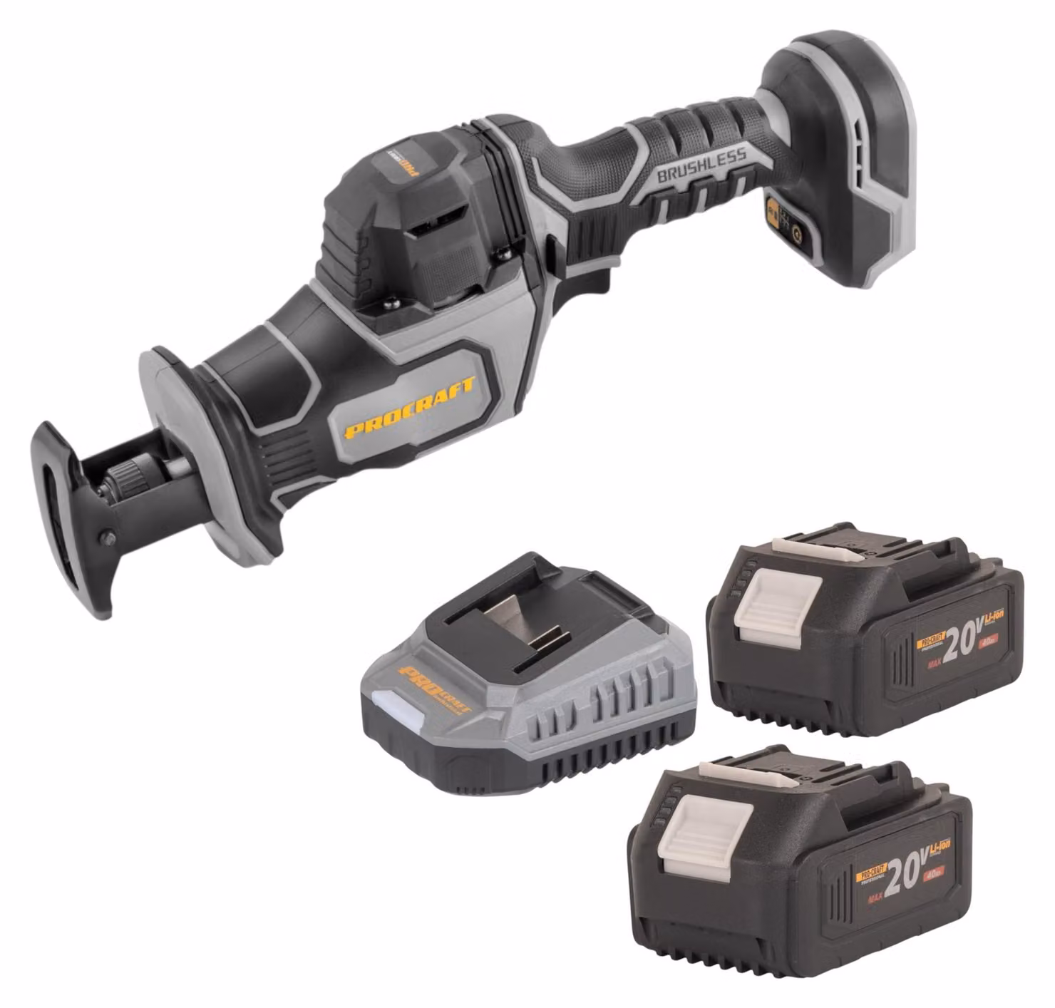 Sega alternativa Procraft Industrial RS20Abb 20 V Brushless + 2x batteria 4,0 Ah + caricabatteria