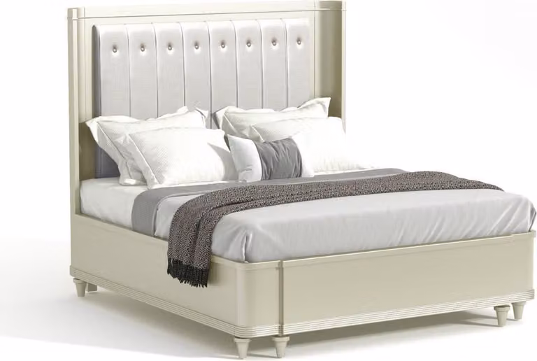 Polster Design Luxus Bett 180 x 200cm Stoff Betten Leder Modernes Schlafzimmer