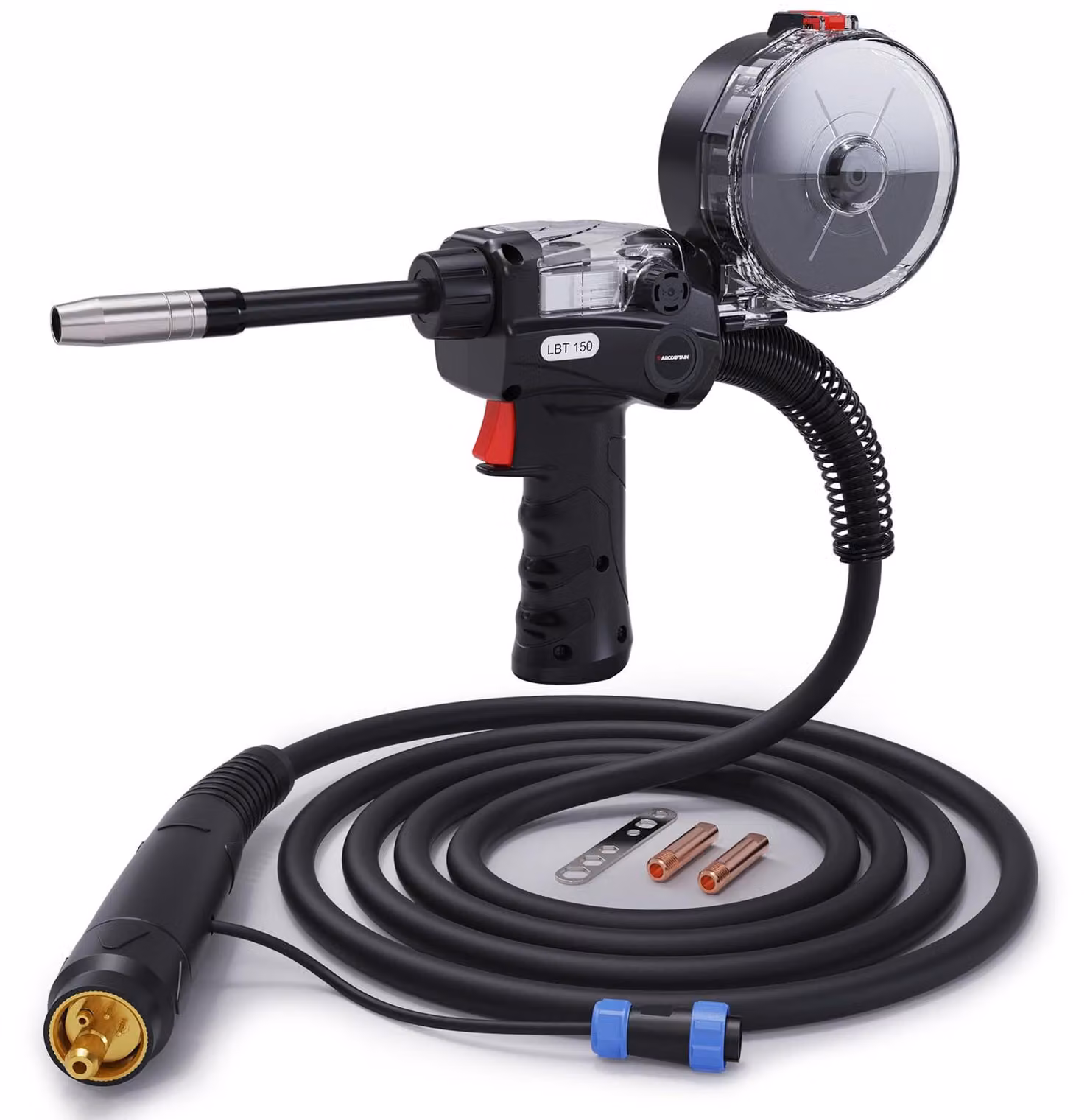 Torcia per saldatura MIG/MAG, modello pistola, 150A, cavo da 3 metri, compatibile con MIG200