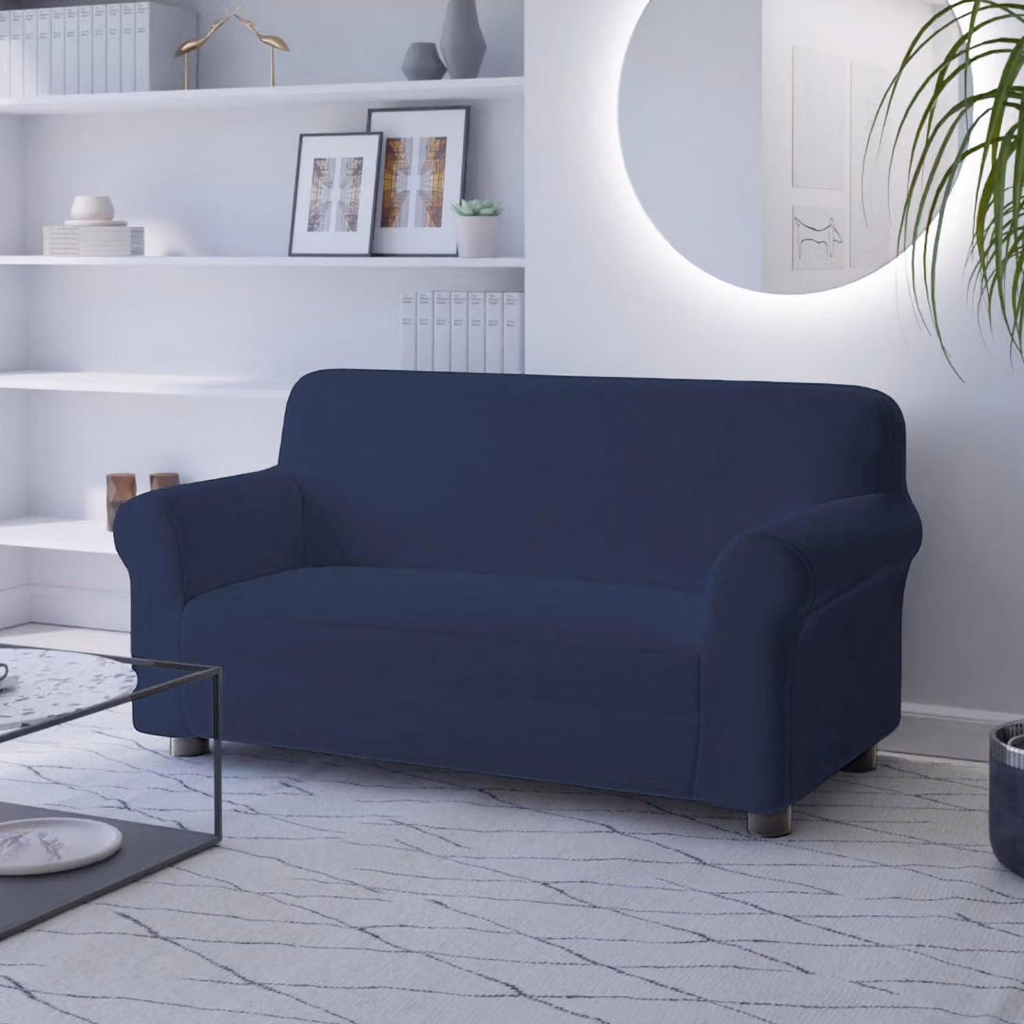 Copertura elastica per divano a due posti, modello Dahlia
