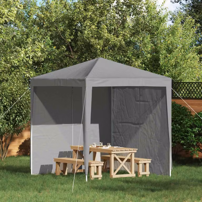 Set di 2 pareti per tenda da festa vidaXL, Grigio Chiaro, L: 200 cm, H: 195 cm