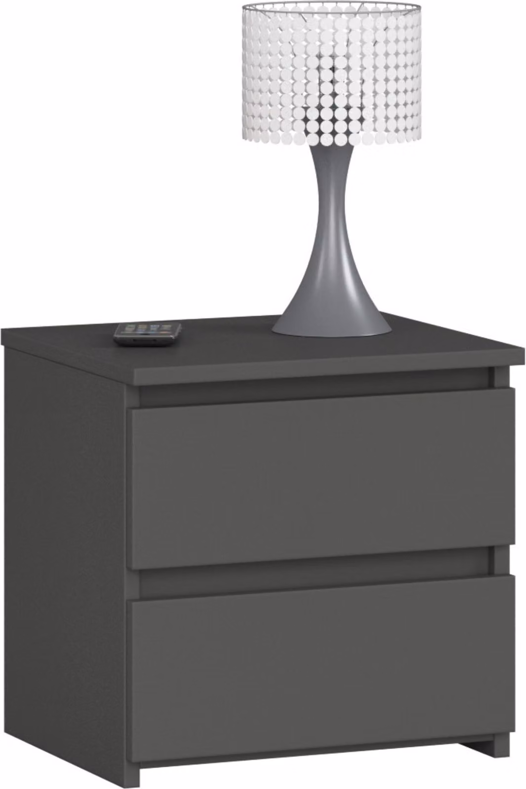 cassettiera, credenza, comodino con 2 cassetti (l:40 cm x h:40 cm x p:35 cm) in grigio grafite