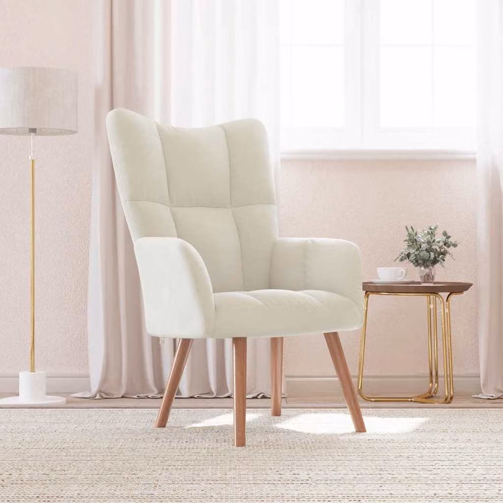 Maison Exclusive - Poltrona relax in velluto bianco crema