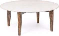 Tavolino Bizzotto SYLVESTER in legno e bianco moderno con piano quadrato