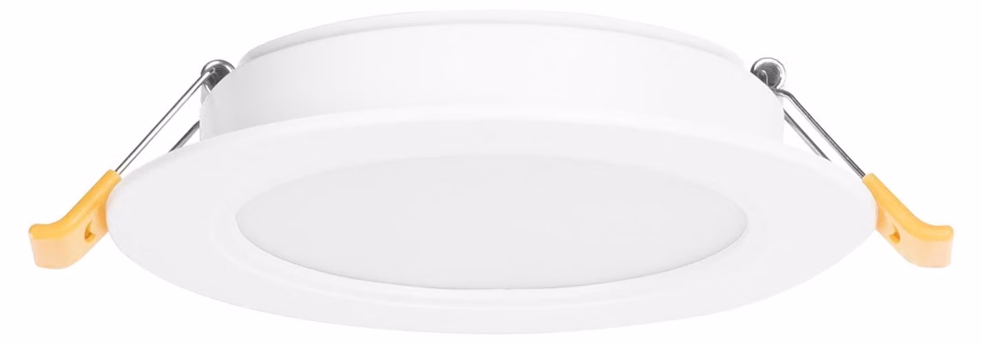 Faretto a incasso di diametro 120 mm con luce LED, disponibile in tre diverse tonalità di colore (3000K/4000K/6000K), di colore bianco