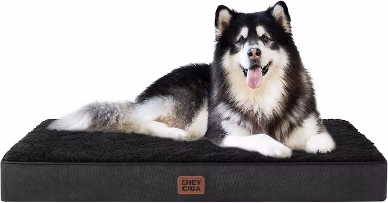 Cuccia per cani di grandi dimensioni, materasso ortopedico con rivestimento removibile e lavabile, ideale per cani che amano rifugiarsi, colore nero, dimensioni 120 x 74 x 9 cm