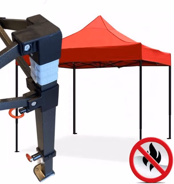 Gazebo 3x3m rosso certificato IGNIFUGO SENZA laterali pieghevole portatile estendibile richiudibile estensibile acciaio per fiere eventi stand chiosco tenda tendone mercato mercatino