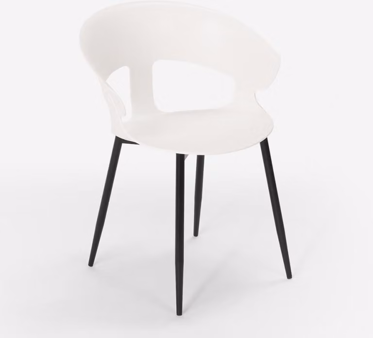 Sedia di design moderno in metallo e polipropilene per cucina bar ristorante Evelyn - Bianco