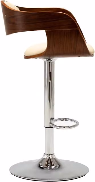 Sgabello da Bar Moderno vidaXL in Legno e Similpelle Beige e Marrone con Braccioli