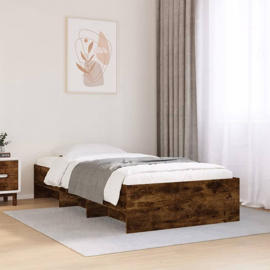 Giroletto senza materasso vidaXL in legno Rovere Fumo L/P/H: 190 x 90 x 35 cm