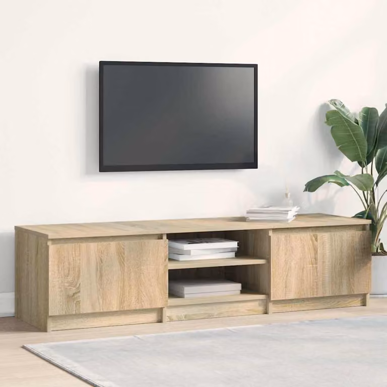 Mobile TV vidaXL Rovere Sonoma in Legno Multistrato, Marrone, L 140 cm x P 40 cm x H 35,5 cm