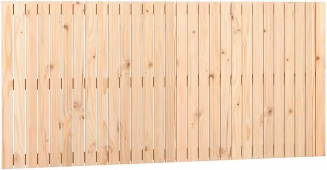 Testiera da parete in legno massello di pino beige L: 185 cm, P: 3 cm, H: 90 cm