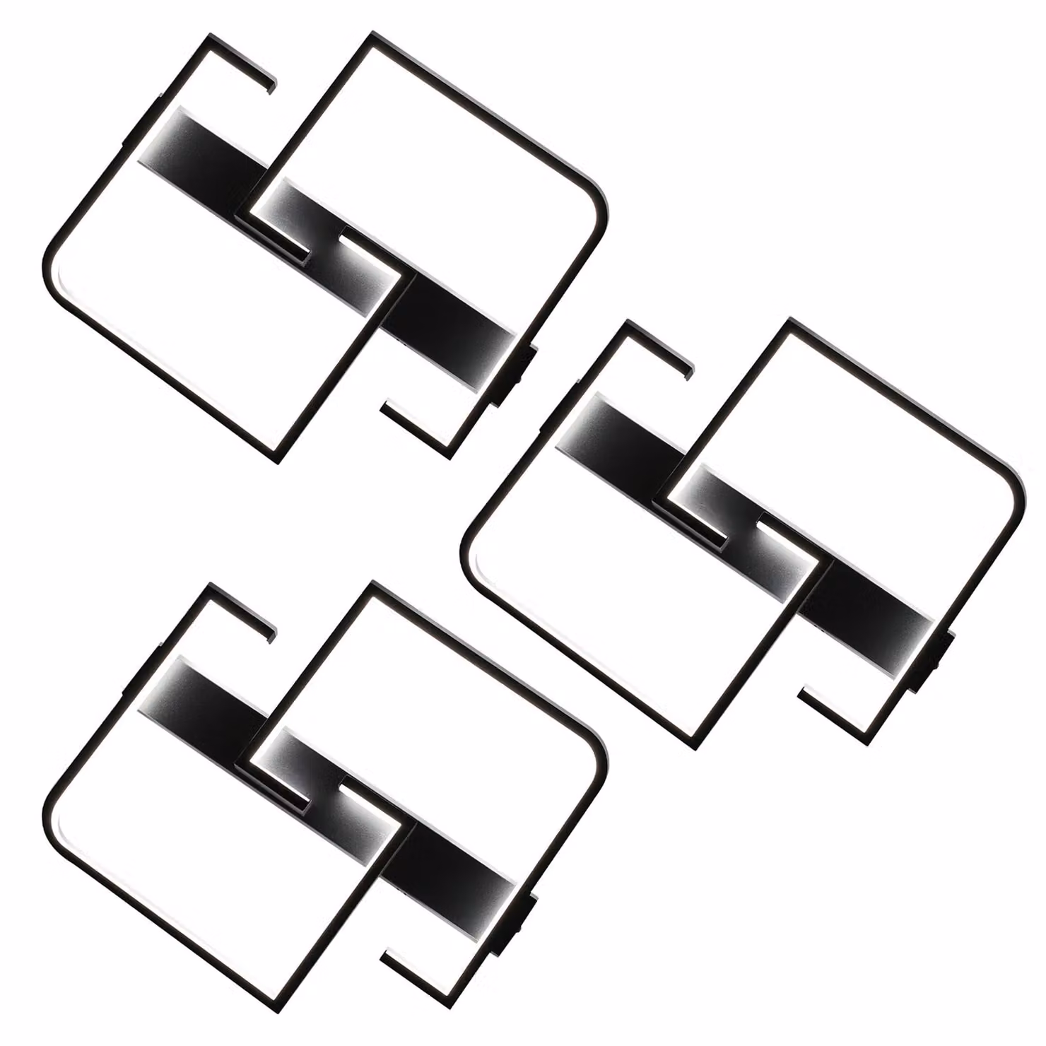 ZMH 3ERLED lampada da soffitto LED 35W nero soggiorno lampada dimmerabile con telecomando per camera da letto tavolo da pranzo ufficio corridoio
