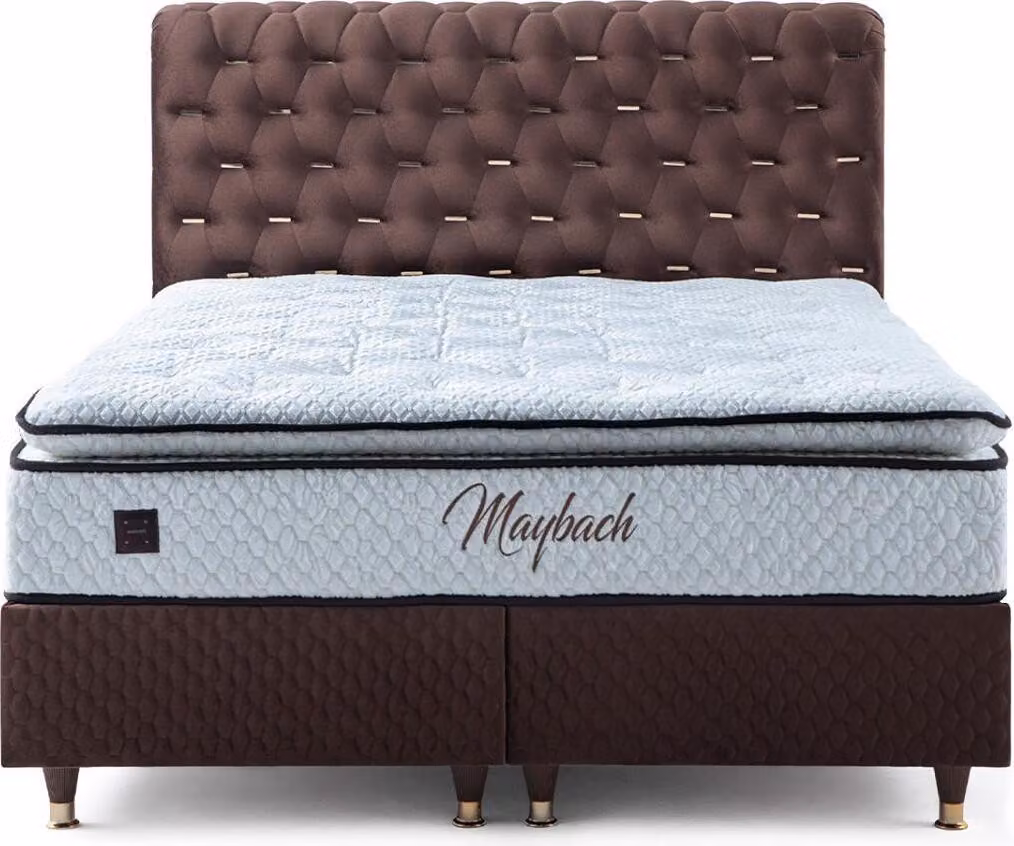 Braunes Doppelbett Designer Rechteckiges Luxuriöses Schlafzimmer Bett