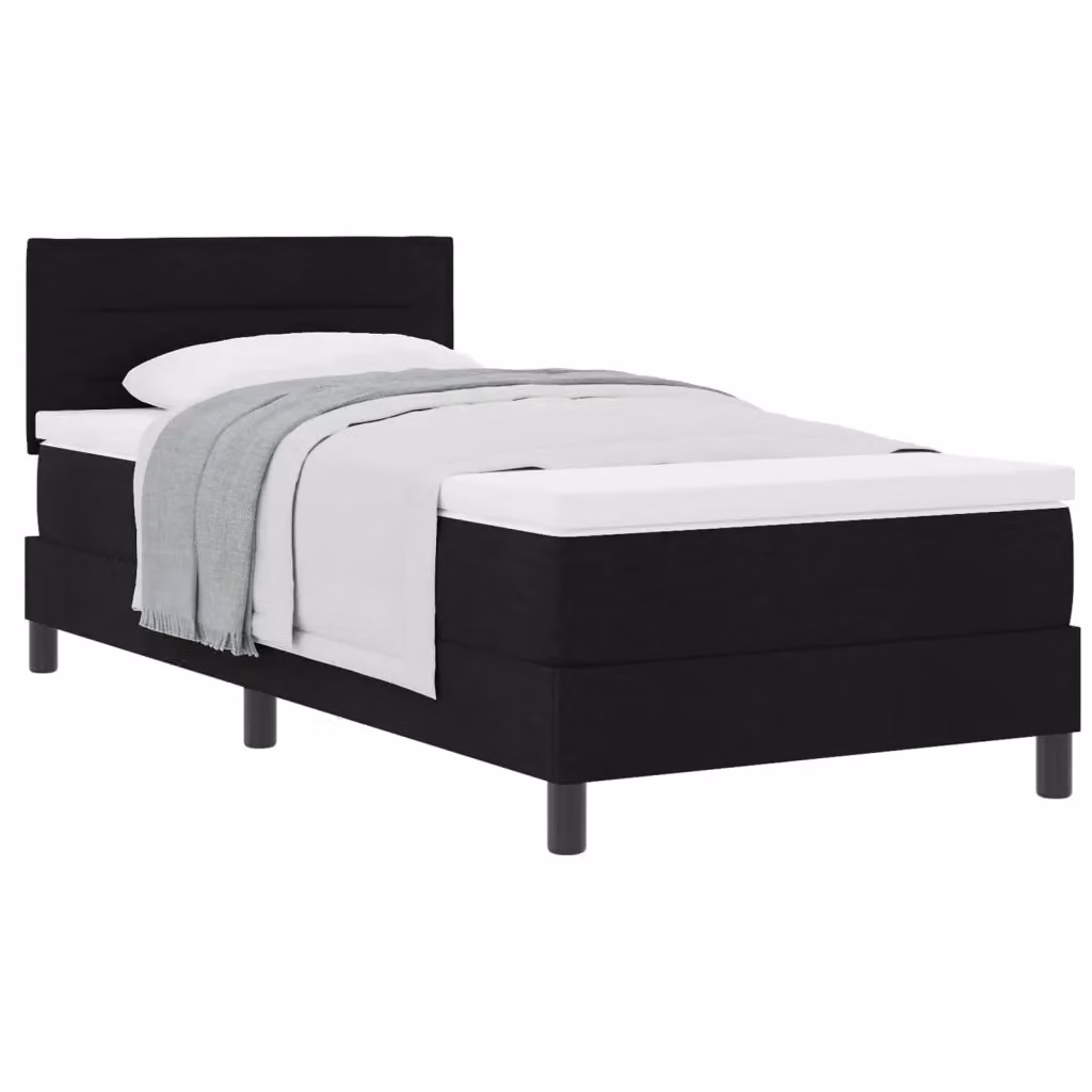 Letto ibrido con testiera in tessuto nero vidaXL L/P: 100 x 200 cm – 2