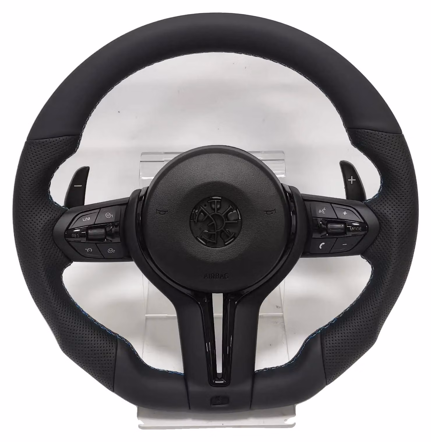 Volante, rivestito in pelle, con pulsanti multifunzione, modello M3 con airbag