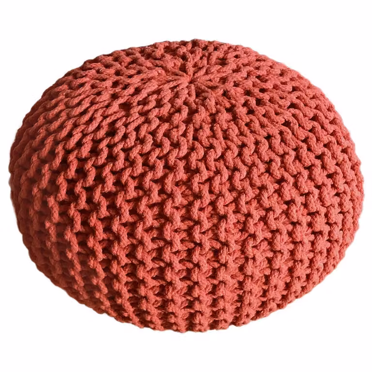 Pouf a maglia pouf seduta pouf seduta pouf a maglia grossa pouf rosso mattone Ø 45cm